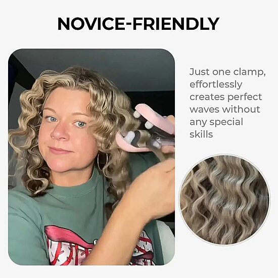 TYMO Rovy Compact Wave Curling Iron Pink