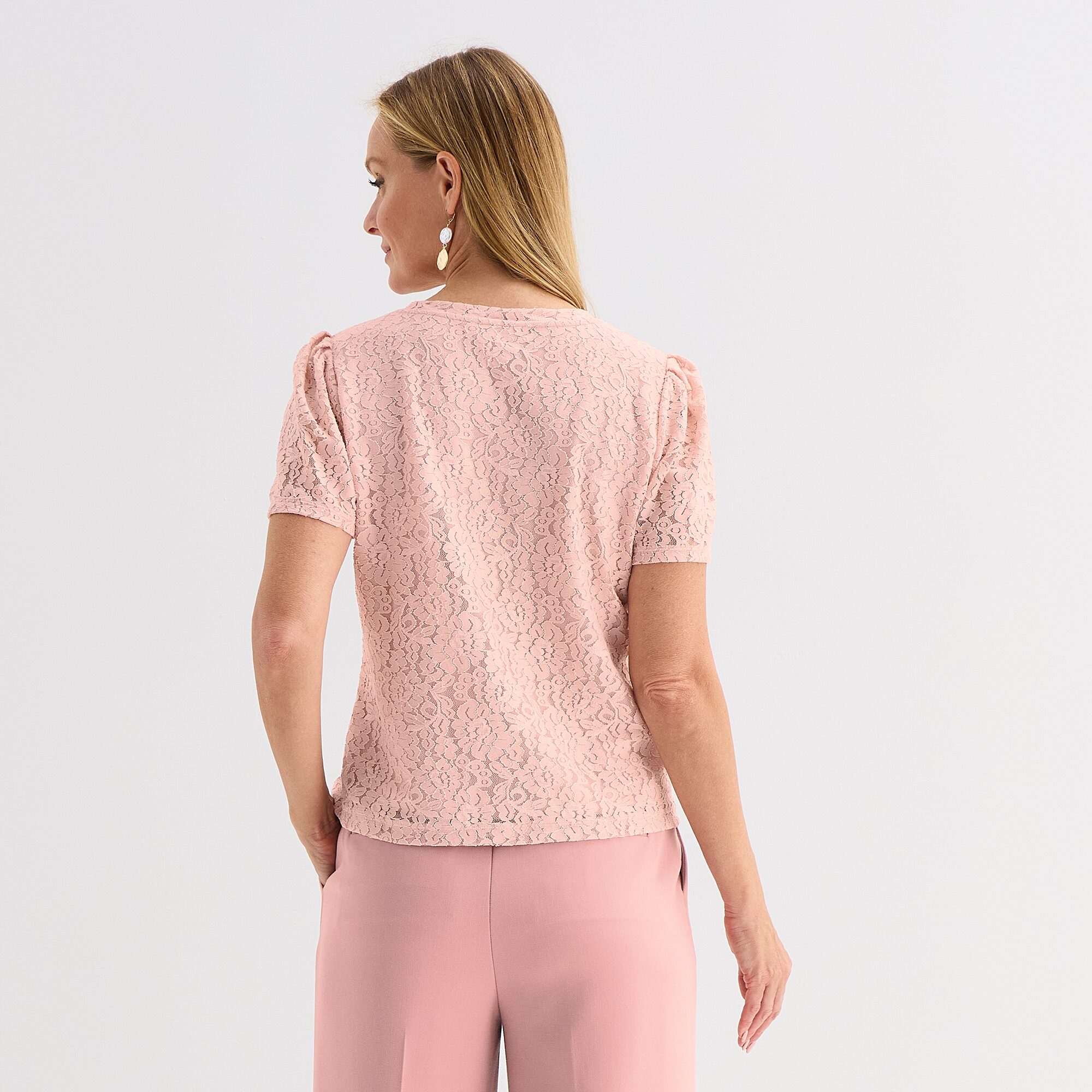 Liz Claiborne Womens Crew Neck Short Sleeve Blouse