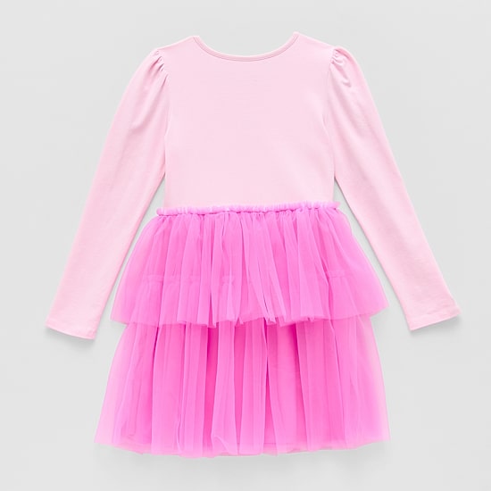Disney Collection Little & Big Kid Girls Long Sleeve Daisy Duck Minnie Mouse Tutu Dress