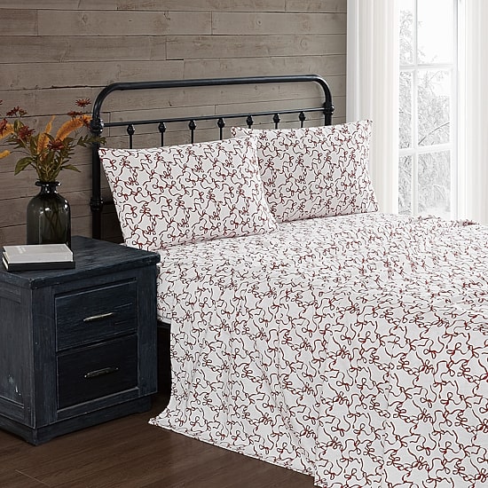 Truly Soft Ribbon And Bows Flannel Sheet Set