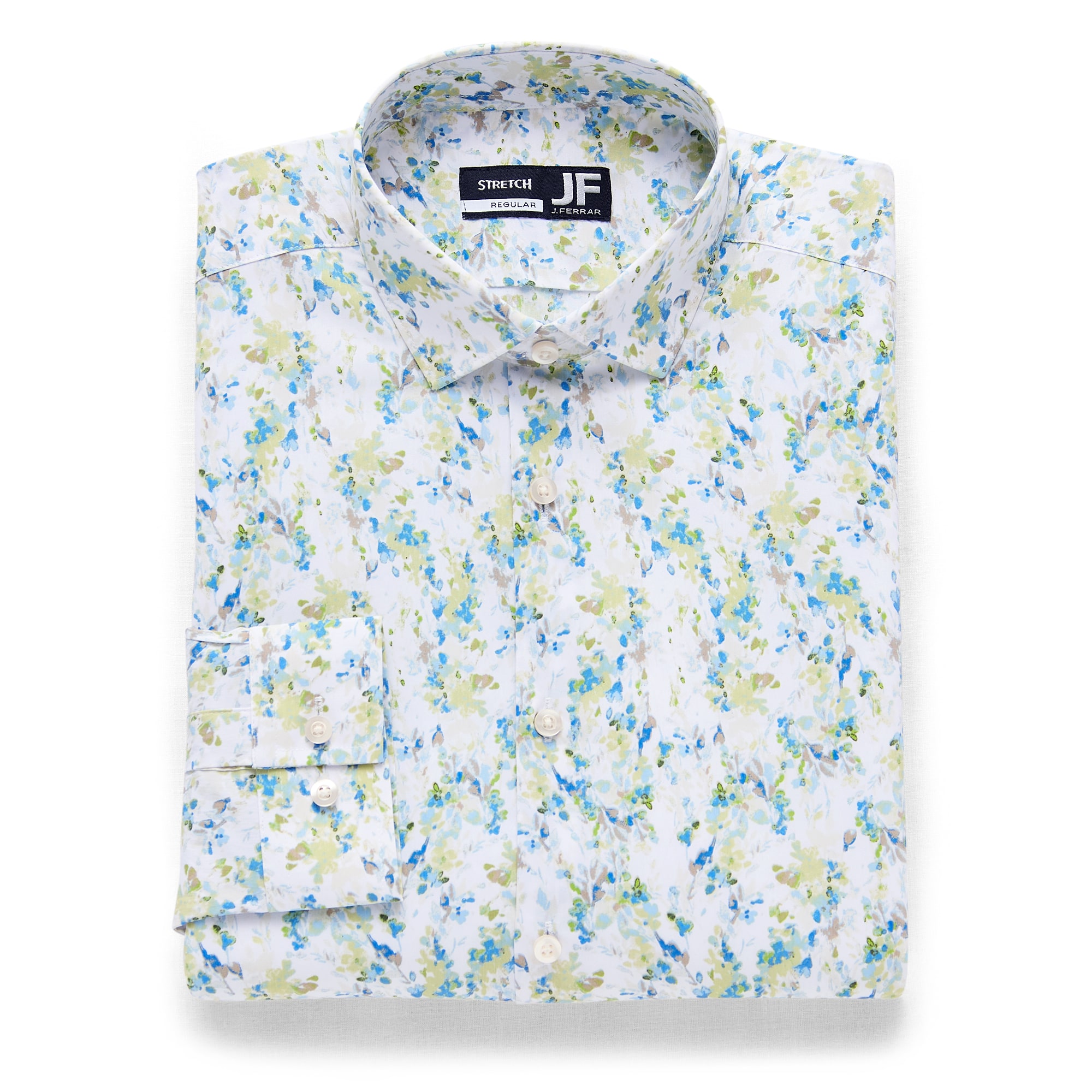 J. Ferrar Ultra Comfort Mens Regular Fit Stretch Fabric Wrinkle Free Long Sleeve Dress Shirt