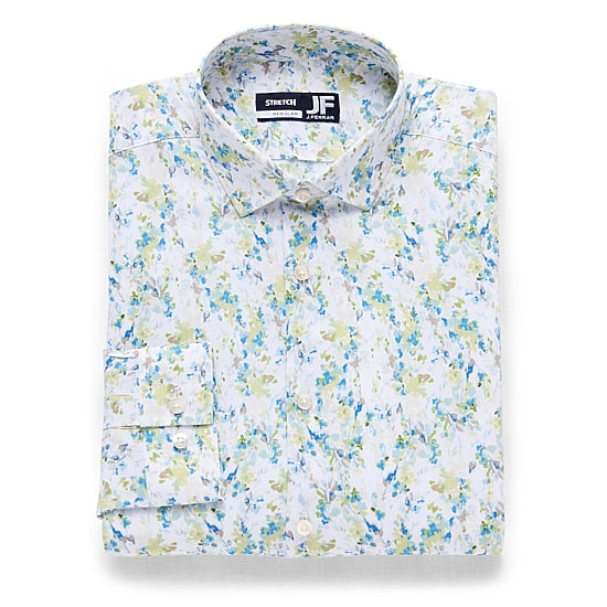 J. Ferrar Ultra Comfort Mens Regular Fit Stretch Fabric Wrinkle Free Long Sleeve Dress Shirt