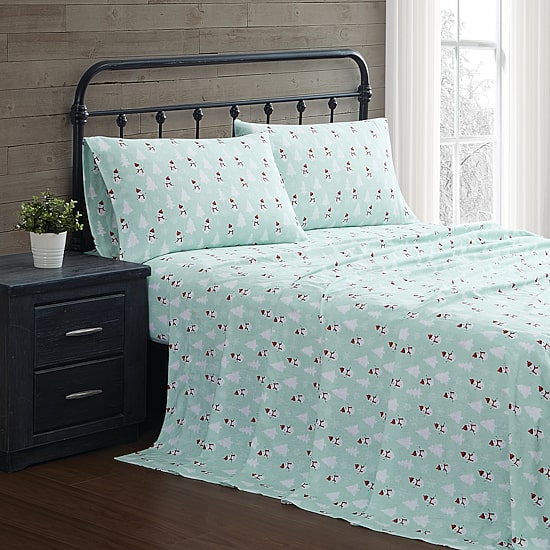 Truly Soft Snowman Wonderland Flannel Sheet Set