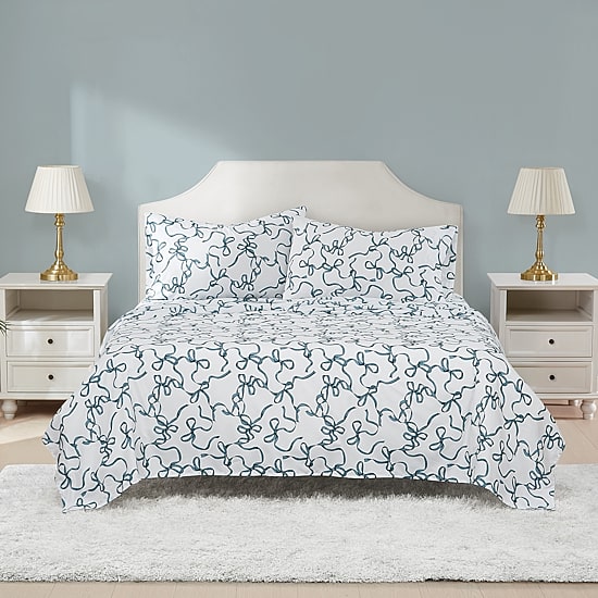 Truly Soft Printed Bow Sheet Set