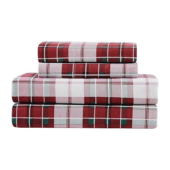 Truly Soft Holiday Plaid Flannel Sheet Set