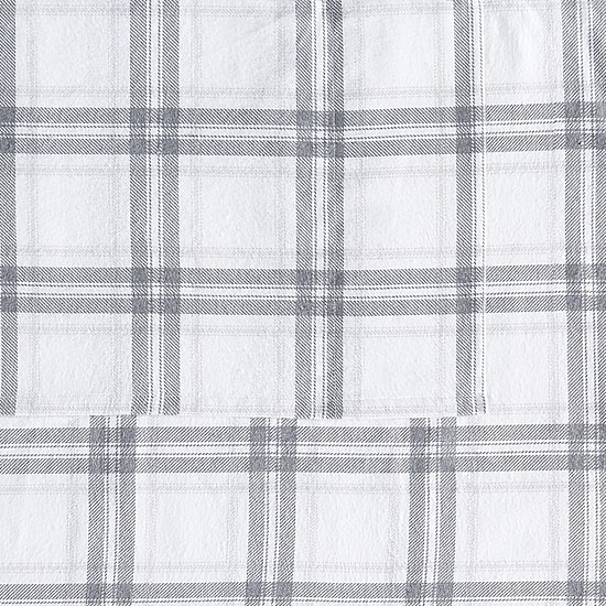 London Fog Grey Plaid Flannel Sheet Set