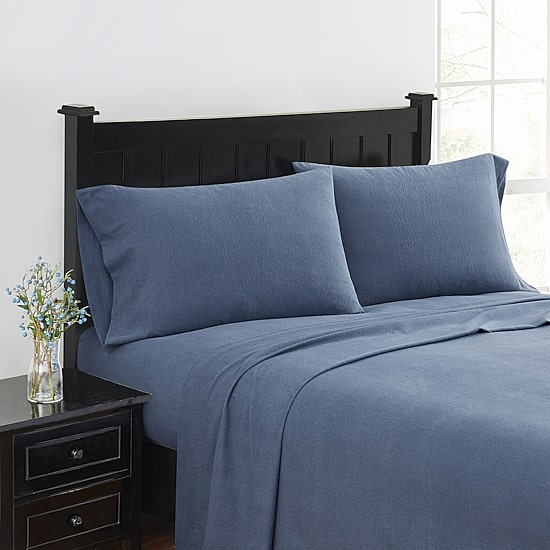 London Fog Solid Flannel Sheet Set