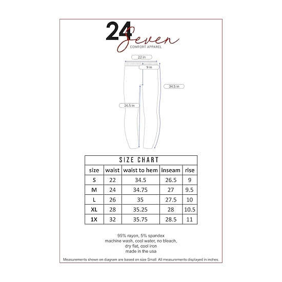 24seven Comfort Apparel Womens Mid Rise Full Length Leggings