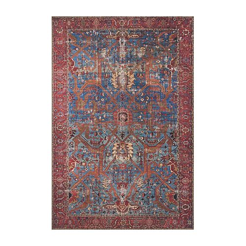 Loloi LORELQ-10BBRE84B6 8 ft. 4 in. x 11 ft. 6 in. Zharah Transitional Area Rug Area Rug, Blue & Red