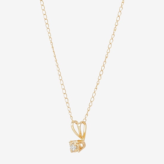 Girls Natural White Diamond 14K Gold Round 2-pc. Jewelry Set