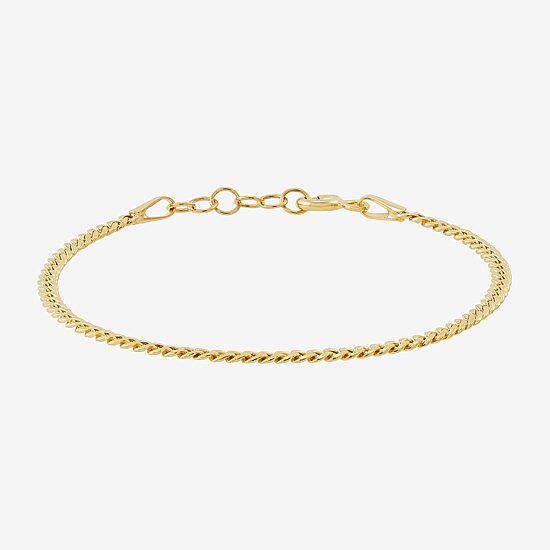Made in Italy Girls 14K Gold 5 1/2 Inch Hollow Cuban Chain Bracelet