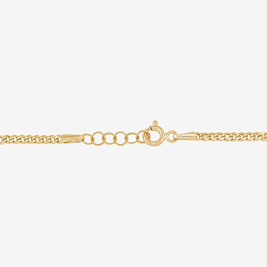 Made in Italy Girls 14K Gold 5 1/2 Inch Hollow Cuban Chain Bracelet