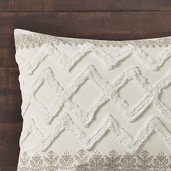 Ink+Ivy Mila 3 Piece Cotton Comforter Set with Chenille Tufting