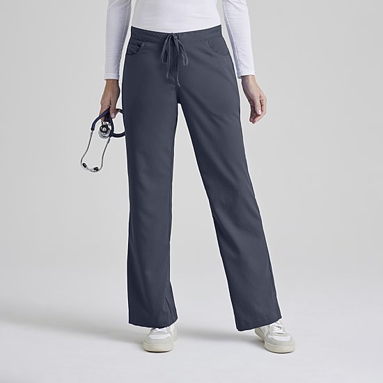 Grey's Anatomy™ by Barco Classic 4232 Riley 5-Pocket Mid-Rise Flare Leg Womens Petite Moisture Wicking Scrub Pant