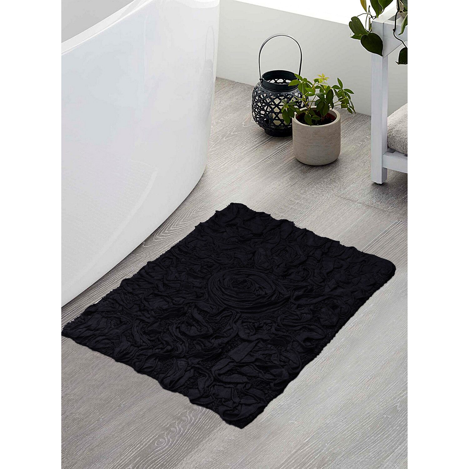 Home Weavers Inc Bellflower Quick Dry 17X24 Inch Bath Rug