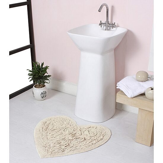 Home Weavers Inc Bellflower Heart Bath Rug