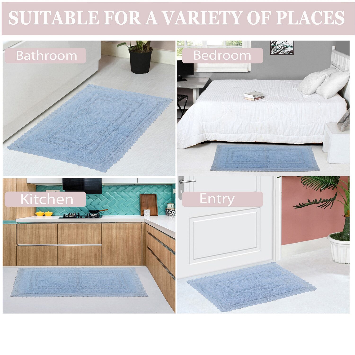 Home Weavers Inc Opulent Reversible 17X24 Inch Bath Rug