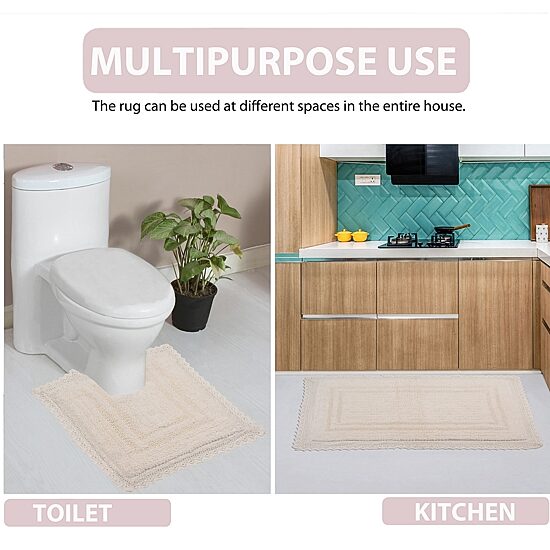 Home Weavers Inc Opulent Reversible 17X24 Inch Bath Rug