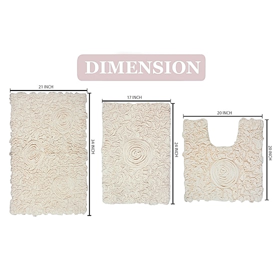 Home Weavers Inc Bellflower 3-pc. Quick Dry Bath Rug Set