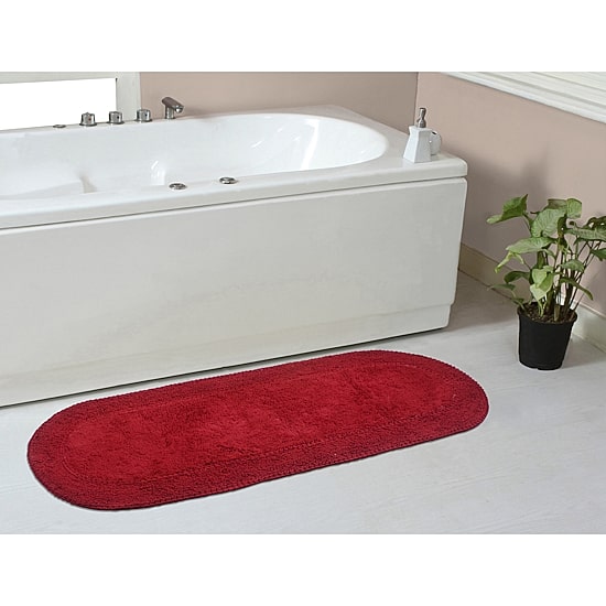 Home Weavers Inc Double Ruffle Quick Dry 21X54 Inch Bath Rug