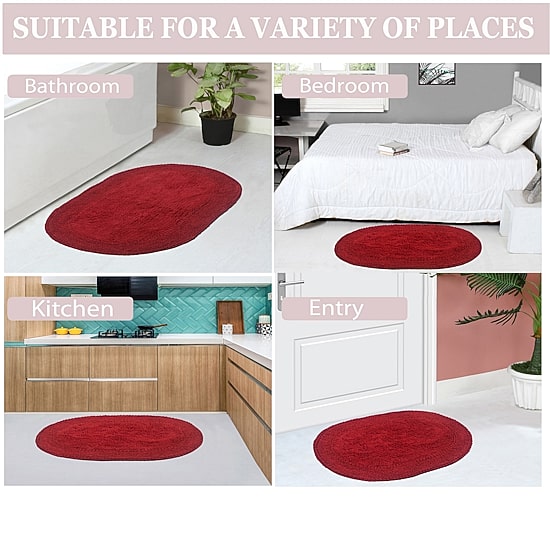Home Weavers Inc Double Ruffle Quick Dry 21X54 Inch Bath Rug