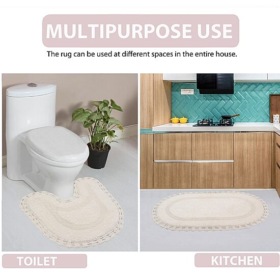 Home Weavers Inc Hampton Crochet Reversible 20X20 Inch Bath Rug