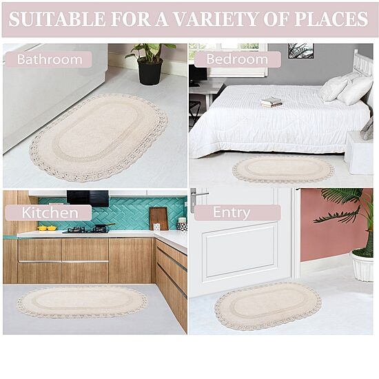 Home Weavers Inc Hampton Crochet Reversible 21X34 Inch Bath Rug