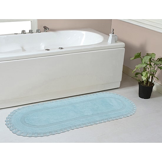 Home Weavers Inc Hampton Crochet Reversible 21X54 Inch Bath Rug