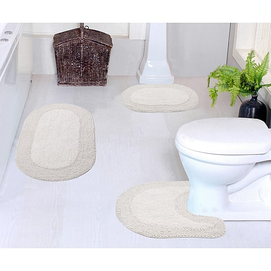 Home Weavers Inc Double Ruffle 3-pc. Quick Dry Bath Rug Set