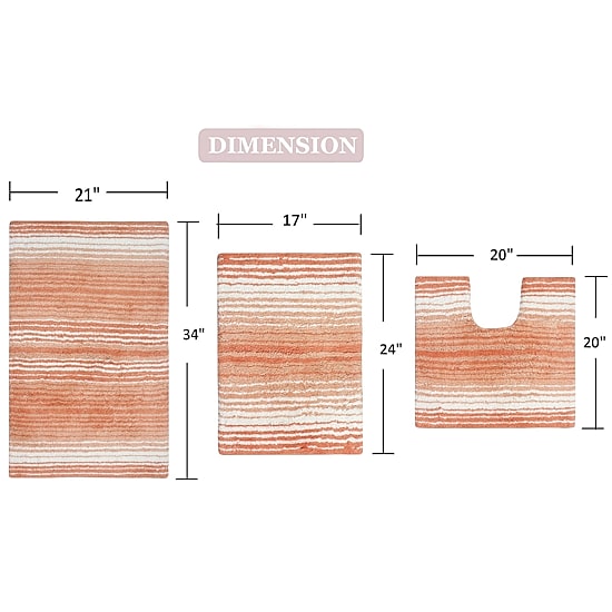 Home Weavers Inc Gradation 3-pc. Quick Dry Bath Rug Set