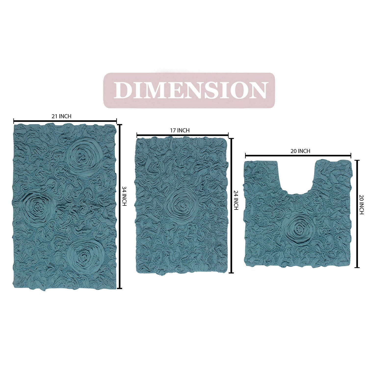 Home Weavers Inc Modesto 3-pc. Quick Dry Bath Rug Set