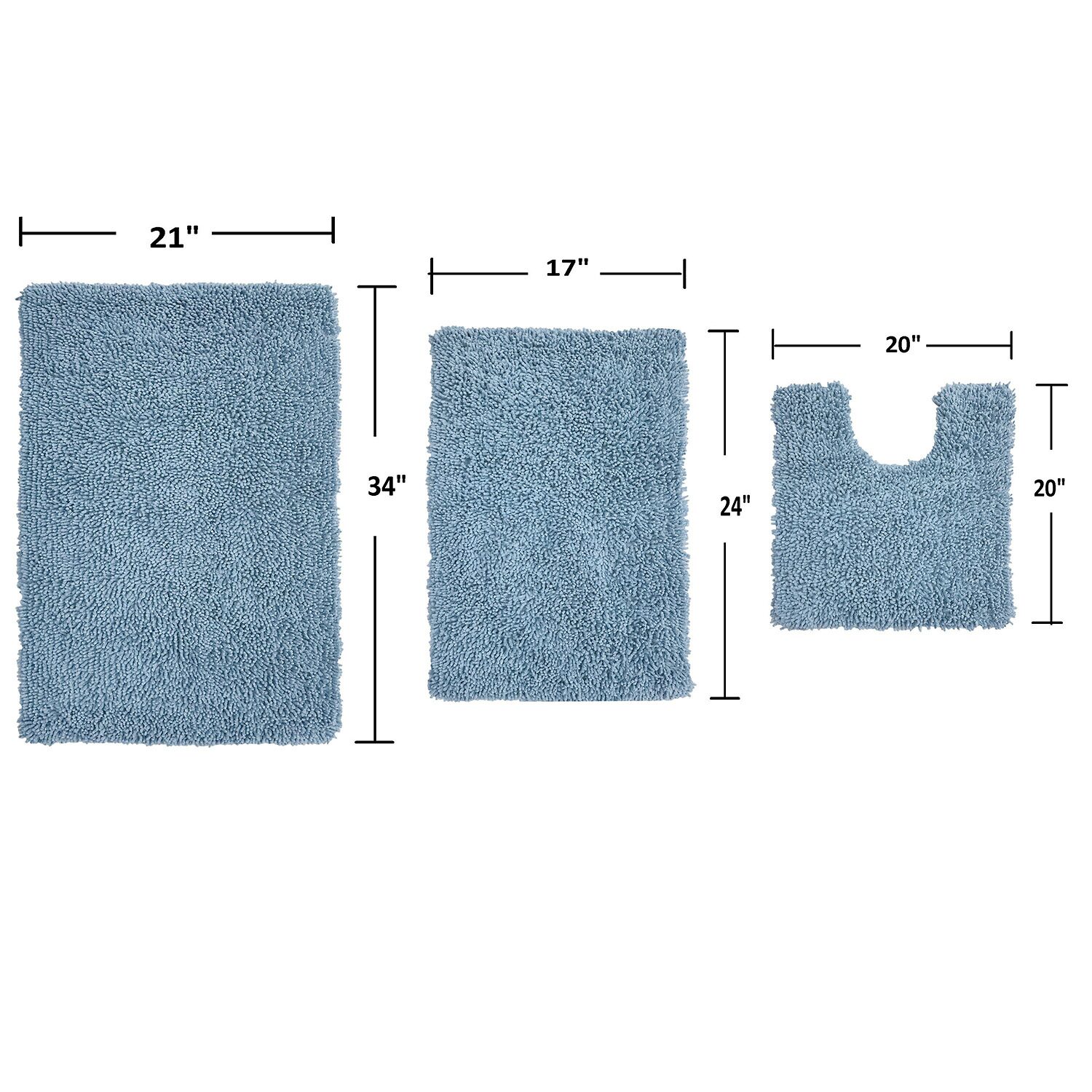 Home Weavers Inc Fantasia 3-pc. Quick Dry Bath Rug Set