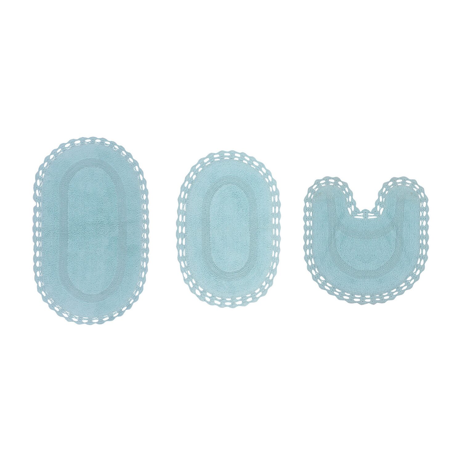 Home Weavers Inc Hampton Crochet 3-pc. REVERSIBLE Bath Rug Set