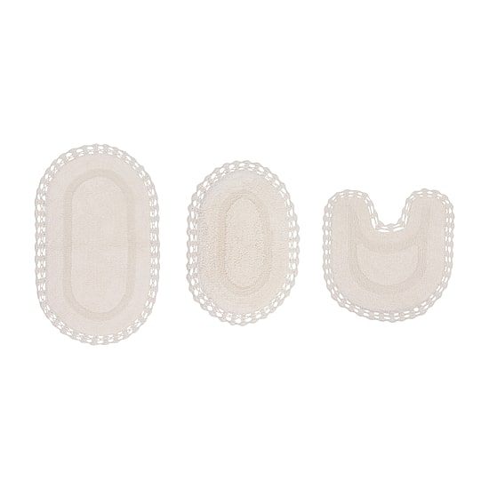 Home Weavers Inc Hampton Crochet 3-pc. REVERSIBLE Bath Rug Set