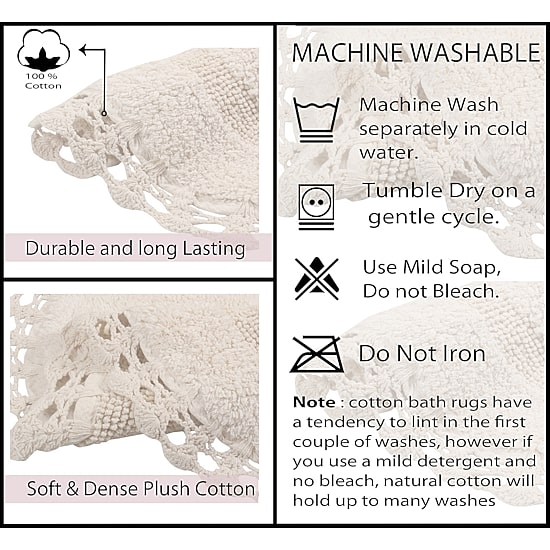 Home Weavers Inc Hampton Crochet 3-pc. REVERSIBLE Bath Rug Set