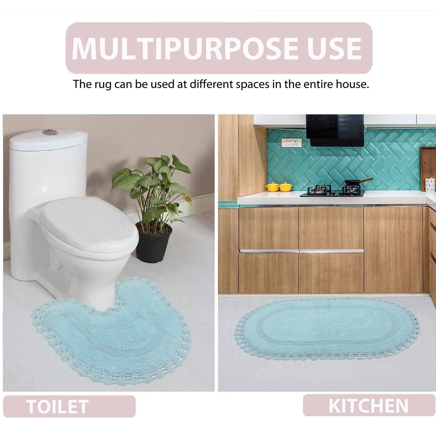 Home Weavers Inc Hampton Crochet 3-pc. REVERSIBLE Bath Rug Set