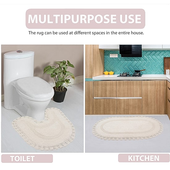 Home Weavers Inc Hampton Crochet 3-pc. REVERSIBLE Bath Rug Set