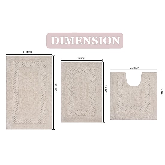 Home Weavers Inc Classy 3-pc. Quick Dry Bath Rug Set