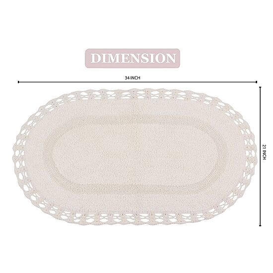 Home Weavers Inc Hampton Crochet Reversible 21X34 Inch Bath Rug