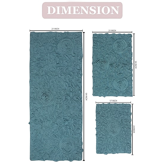 Home Weavers Inc Bellflower 3-pc. Quick Dry Bath Rug Set