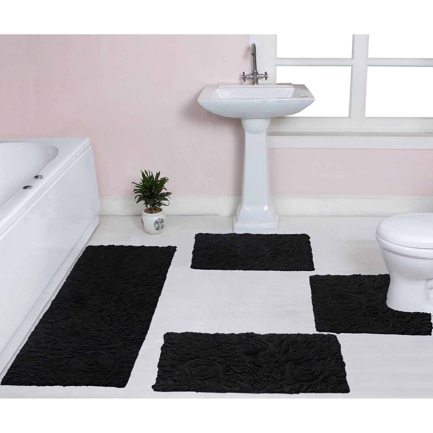 Home Weavers Inc Bellflower -pc. Quick Dry Bath Rug Set