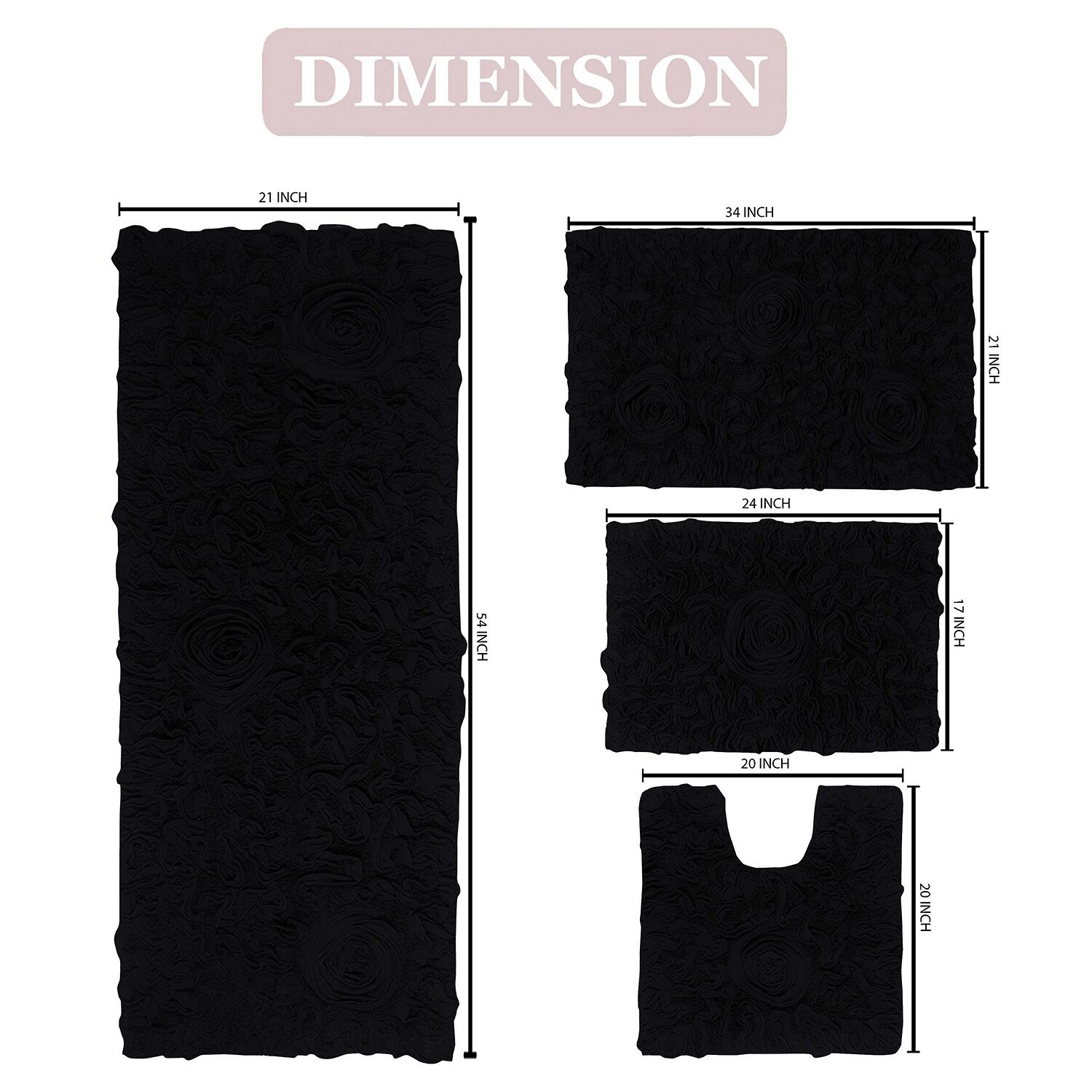 Home Weavers Inc Bellflower -pc. Quick Dry Bath Rug Set