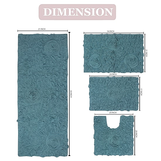 Home Weavers Inc Bellflower 4-pc. Quick Dry Bath Rug Set