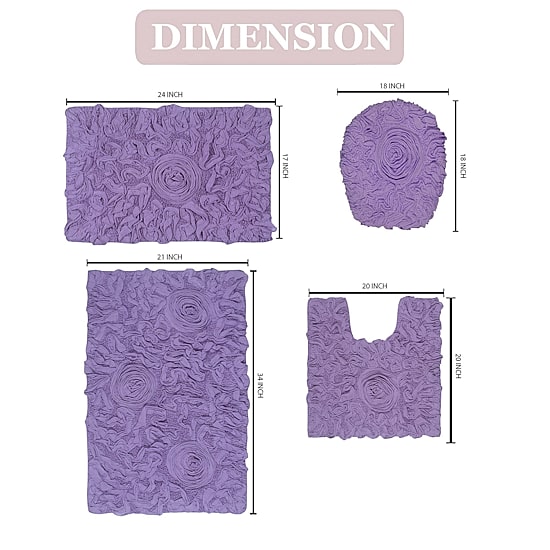 Home Weavers Inc Bellflower 4-pc. Quick Dry Bath Rug Set