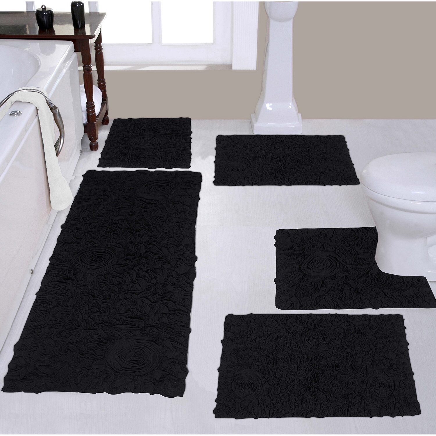 Home Weavers Inc Bellflower 5-pc. Quick Dry Bath Rug Set
