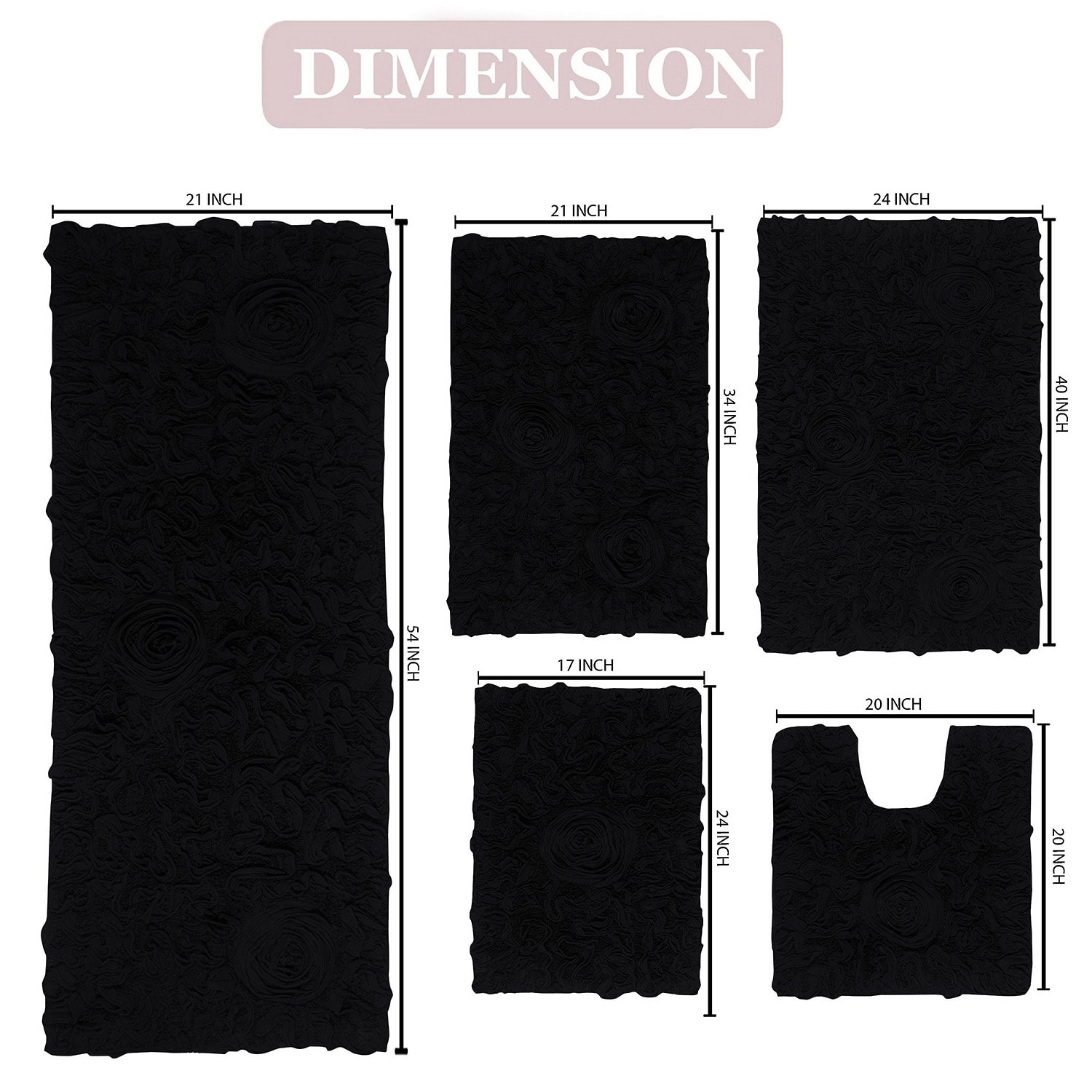 Home Weavers Inc Bellflower 5-pc. Quick Dry Bath Rug Set