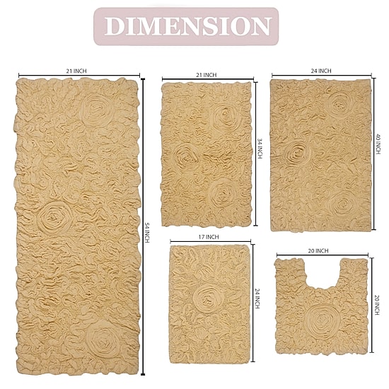 Home Weavers Inc Bellflower 5-pc. Quick Dry Bath Rug Set