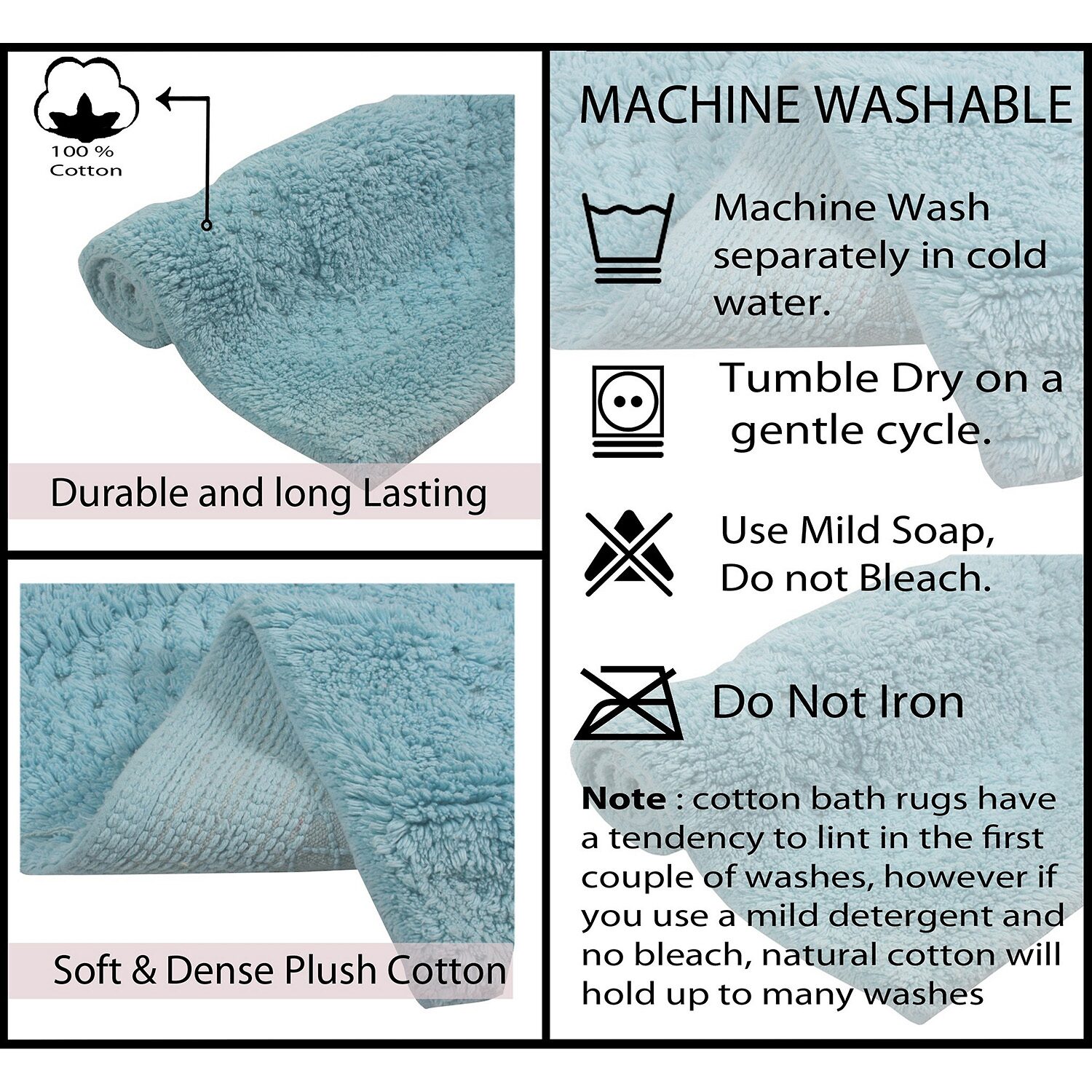 Home Weavers Inc Classy -pc. Quick Dry Bath Rug Set