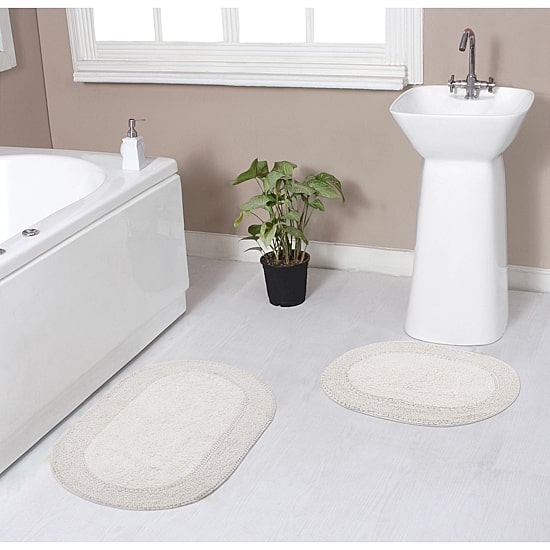 Home Weavers Inc Double Ruffle 2-pc. Quick Dry Bath Rug Set