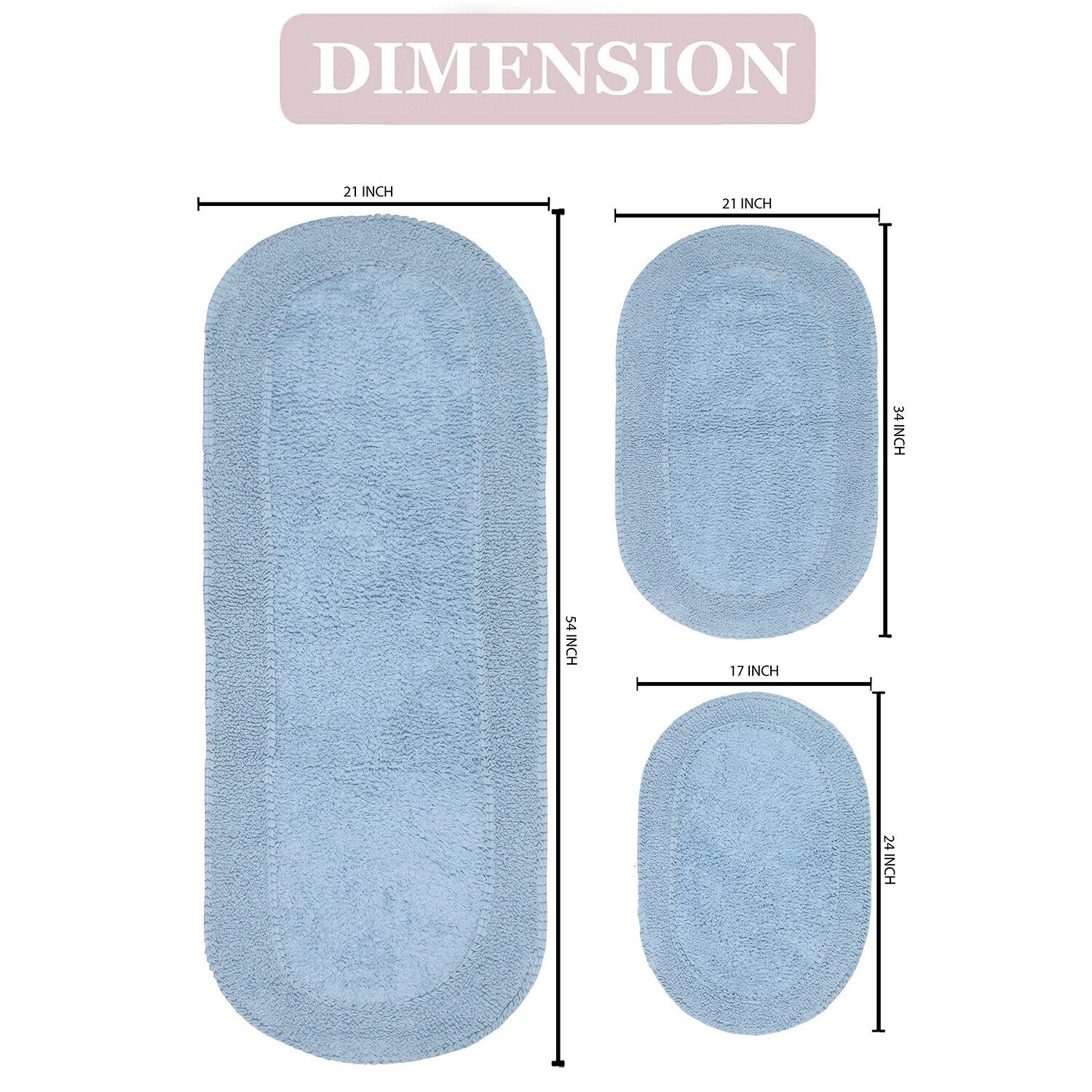 Home Weavers Inc Double Ruffle 3-pc. Quick Dry Bath Rug Set